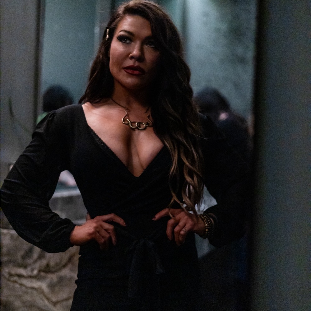 Plunge neck classy jumper